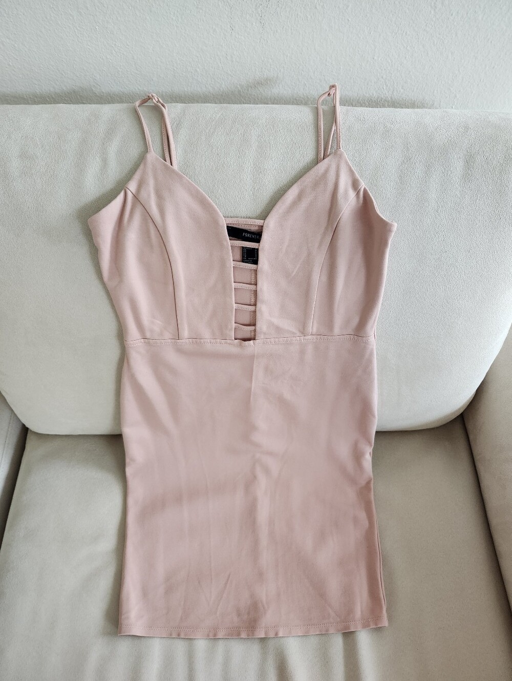 Forever 21 Light Pink Ladder-Front Mini Dress - Picture 2 of 4